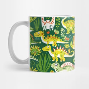 Delightful Dinosaurs in Enchanted Garden Pattern Mug